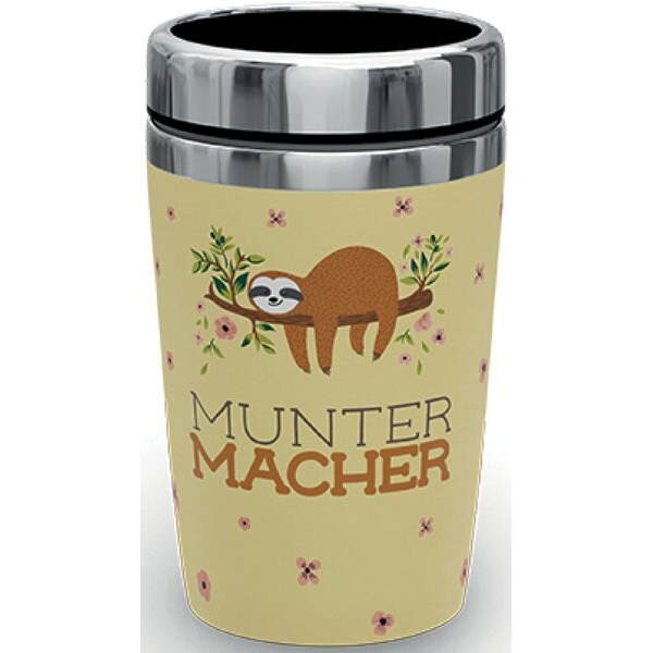 4027268257904 - Thermobecher to go 240ml Doppelwand-Edelstahleinsatz Motiv Faultier 4027268257904 LA VIDA 4027268257904 - Thermobecher to go 240ml Doppelwand-Edelstahleinsatz Motiv Faultier 4027268257904 LA VIDA