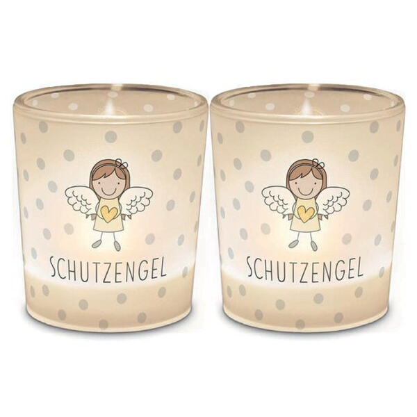 4027268306527 - Teelicht mit Grußfeld für persönliche Nachricht Motiv Schutzengel 4027268306527 LA VIDA