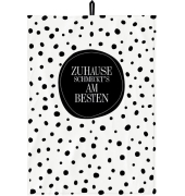 Geschirrtuch 50 x 70 cm, 100 % Baumwolle, 2 Aufhänger, Motiv Zuhause