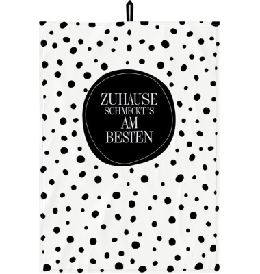Geschirrtuch 50 x 70 cm, 100 % Baumwolle, 2 Aufhänger, Motiv Zuhause