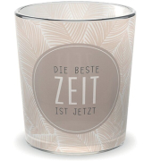 Teelichter 6403911 Spruch grau/braun 6,6x6,1x7,4cm 