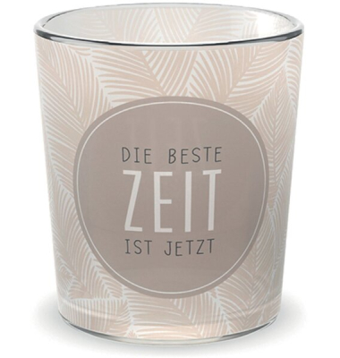 Teelichter 6403911 Feder grau/braun 6,6x6,1x7,4cm 
