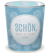 Teelichter 6403921 Spruch blau 6,6x6,1x7,4cm 