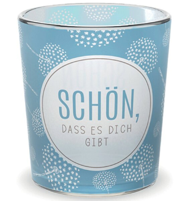 Teelichter 6403921 Pusteblume blau 6,6x6,1x7,4cm 