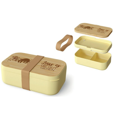 Brotdose 970ml 4-tlg, verschiebbarer Trennsteg, Motiv Faultier