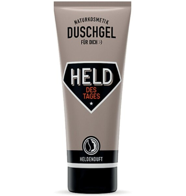 Duschgel 200ml, Zitrusduft mit Holznote, Motiv Held des Tages