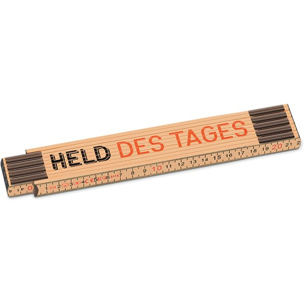 4027268327126 - Zollstock Glasbirkenholz Metallgelenke Motiv Held des Tages 4027268327126 LA VIDA