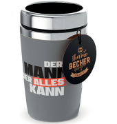 Thermobecher to go 240ml, Doppelwand-Edelstahleinsatz Motiv Mann Kann