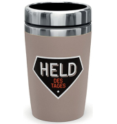 Thermobecher to go 240ml, Doppelwand-Edelstahleinsatz Motiv Held des Tages