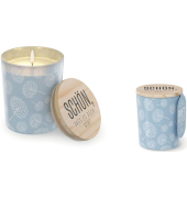 Kerzen 6513921 blau/wei&szlig; ( BxLxH ) 70x70x85mm 30 Stunden Brenndauer