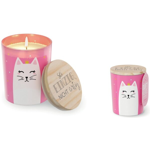 LA VIDA Kerzen 6515811 Katze rosa 7x7x8,5cm ca. 30 Stunden Brenndauer 4027268334094 LA VIDA