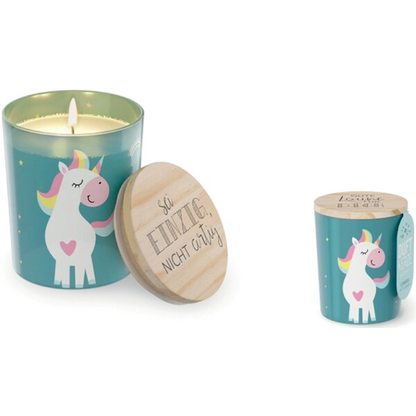 LA VIDA Kerzen 6515821 Einhorn blau 7x7x8,5cm ca. 30 Stunden Brenndauer 4027268334100 LA VIDA