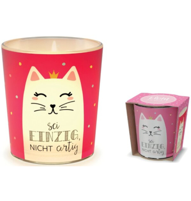 Teelichter 6405811 Katze rot 6,6x6,1x7,4cm 