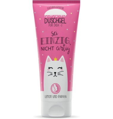 Duschgel 200ml, Lemon-Papaya Duft, Motiv Katze