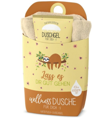 Geschenkset Duschgel 200ml+Handtuch Motiv Faultier