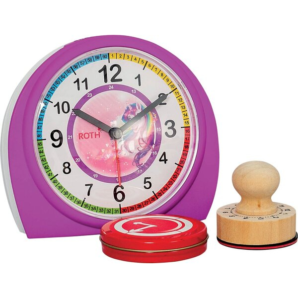 4028279892702 - Lernwecker mit Stempelset ohne Batterien Einhornportrait pink 4028279892702 Roth
