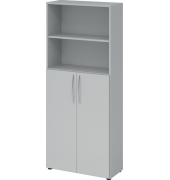 V477055BM Regal - Flügeltürenschrank grau  188 x 80 x 34,6 cm