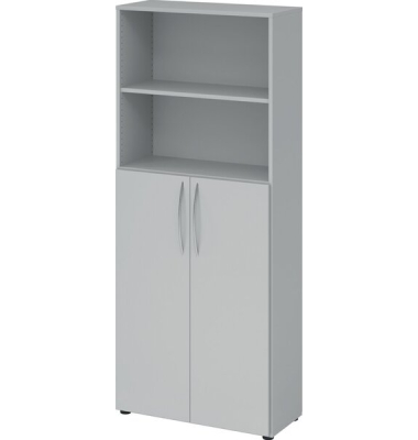 V477055BM Regal - Flügeltürenschrank grau  188 x 80 x 34,6 cm