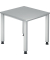Schreibtisch Q-Serie, manuell h&ouml;henverstellbar, 68-83,5cm (H), 80x80cm (BxT), quadratisch, grau / silber
