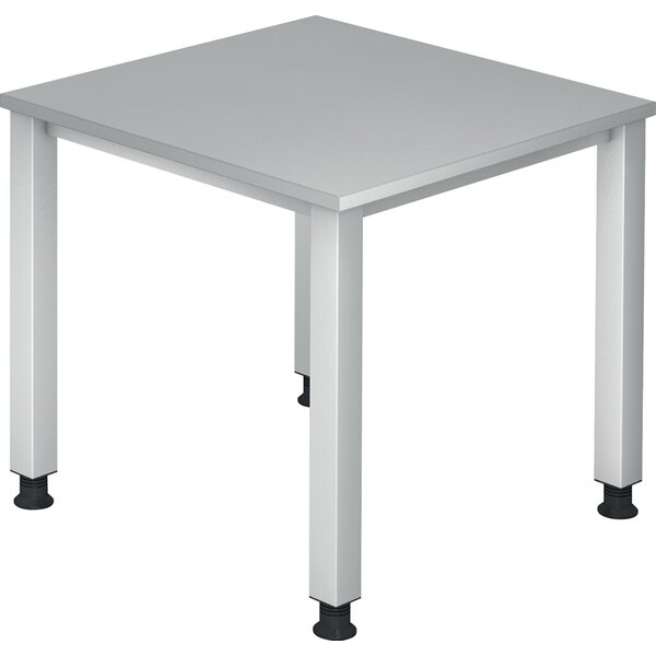 4032062004449 - Schreibtisch Q-Serie manuell höhenverstellbar 68-835cm (H) 80x80cm (BxT) quadratisch grau   silber 4032062004449 Hammerbac