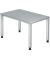 Schreibtisch Q-Serie, manuell h&ouml;henverstellbar, 68-83,5cm (H), 120x80cm (BxT), rechteckig, grau / silber