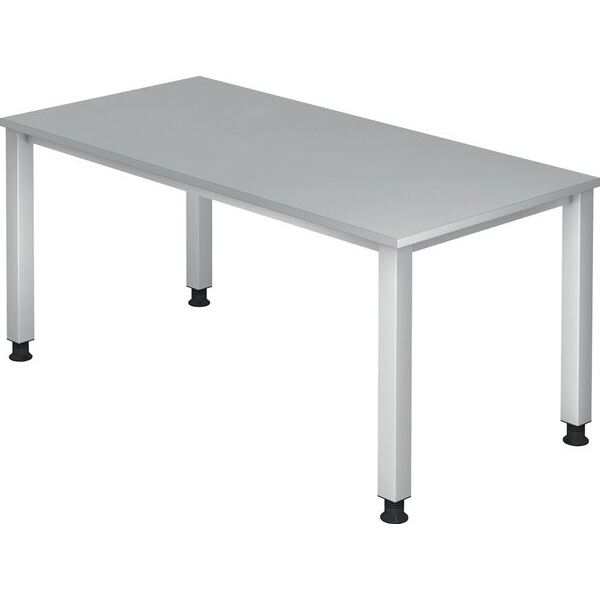 4032062004500 - Schreibtisch Q-Serie manuell höhenverstellbar 68-835cm (H) 160x80cm (BxT) rechteckig grau   silber 4032062004500 Hammerbac