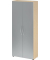 Fl&uuml;gelt&uuml;renschrank V4 V4100/3/S/BM, 5 OH, ahorn/grau, 80x188x34,6cm (BxHxT)