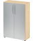 Flügeltürenschrank 450, 1144 x 800 x 346 mm, 3 Ordnerhöhen, 2 Fachböden, ahorn/silber