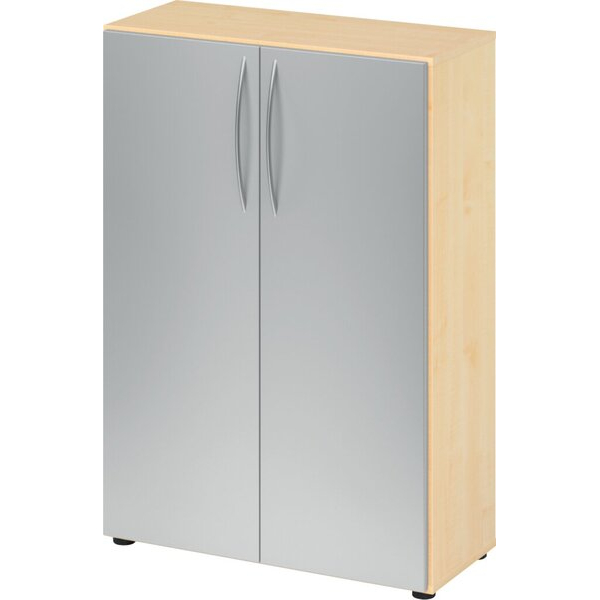 4032062014035 - Flügeltürenschrank 450 1144 x 800 x 346 mm 3 Ordnerhöhen 2 Fachböden ahorn silber 4032062014035 Hammerbacher