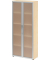 Glastürenschrank 4200, 5 Ordnerhöhen, 1880 x 800 x 349mm, Milchglas, ahorn