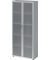 Glastürenschrank 4200, 5 Ordnerhöhen, 1880 x 800 x 349mm, Milchglas, grau