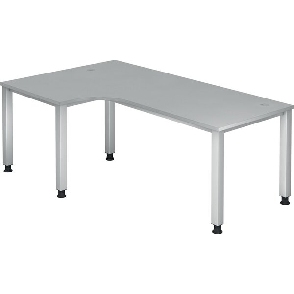 4032062021675 - Schreibtisch Q-Serie manuell höhenverstellbar 68-835cm (H) 200x80 120cm (BxT) L-Form grau   silber 4032062021675 Hammerbac