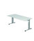 Schreibtisch O-Serie, manuell höhenverstellbar, 65-85cm (H), 180x80cm (BxT), rechteckig, weiß / silber