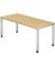 Schreibtisch Q-Serie, manuell höhenverstellbar, 68,5-81cm (H), 180x80cm (BxT), rechteckig, ahorn / silber