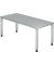 Schreibtisch Q-Serie, manuell h&ouml;henverstellbar, 68-83,5cm (H), 180x80cm (BxT), rechteckig, grau / silber