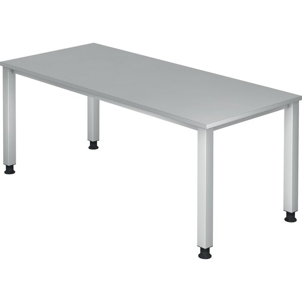 4032062033418 - Schreibtisch Q-Serie manuell höhenverstellbar 68-835cm (H) 180x80cm (BxT) rechteckig grau   silber 4032062033418 Hammerbac