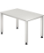 Schreibtisch Q-Serie, manuell höhenverstellbar, 68,5-81cm (H), 120x80cm (BxT), rechteckig, weiß / silber