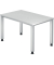 Schreibtisch Q-Serie, manuell h&ouml;henverstellbar, 68-83,5cm (H), 120x80cm (BxT), rechteckig, wei&szlig; / silber
