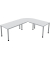 Schreibtisch Q-Serie, manuell höhenverstellbar, 68,5-81cm (H), 120x80cm (BxT), rechteckig, weiß / silber