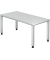 Schreibtisch Q-Serie, manuell höhenverstellbar, 68,5-81cm (H), 160x80cm (BxT), rechteckig, weiß / silber