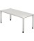 Schreibtisch Q-Serie, manuell höhenverstellbar, 68,5-81cm (H), 180x80cm (BxT), rechteckig, weiß / silber
