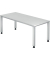Schreibtisch Q-Serie, manuell höhenverstellbar, 68,5-81cm (H), 180x80cm (BxT), rechteckig, weiß / silber
