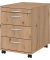 Rollcontainer VAC30/W/W/BM VAC, wei&szlig;, 4 Schubladen, Spanplatte, abschlie&szlig;bar