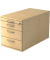 Rollcontainer TC30, 3 Schübe, Auszugssperre, 428 x 512 x 800 mm, ahorn