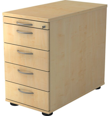 Standcontainer VSC50/3/3/BM VSC, ahorn, 5 Schubladen, 3-Schicht Spanplatten, melaminharzbeschichtet, abschlie&szlig;bar