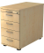 Standcontainer SC50, 4 Auszüge, Zentralverriegelung, 420 x 800 x 720/760 mm, ahorn