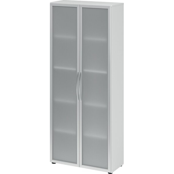 4032062135617 - Glastürenschrank 4200 5 Ordnerhöhen 1880 x 800 x 349mm Milchglas weiß 4032062135617 Hammerbacher