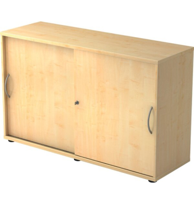 Schiebetürenschrank 1752, (H x B x T) 748 x 120 x 400 mm, 2 Ordnerhöhen, abschließbar, ahorn/ahorn