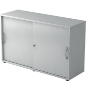 Schiebetürenschrank 1752, (H x B x T) 748 x 120 x 400 mm, 2 Ordnerhöhen, abschließbar, grau/grau