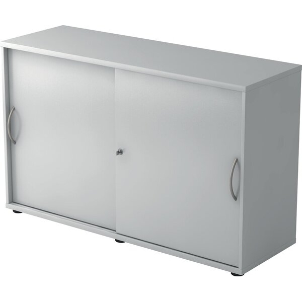 4032062140161 - Schiebetürenschrank 1752 (H x B x T) 748 x 120 x 400 mm 2 Ordnerhöhen abschließbar grau grau 4032062140161 Hammerbacher